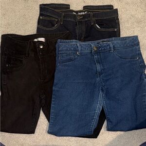 Set of 3 - Skinny Jeans - Black and Blue